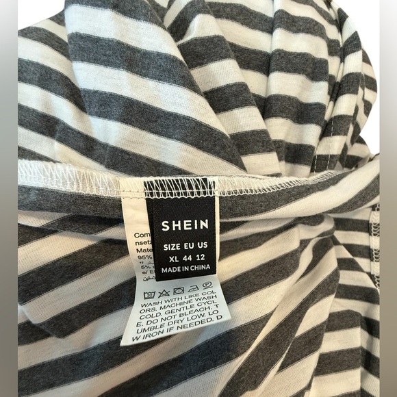 SHEIN Grey and White Striped Maxi Dress - Picture 4 of 4